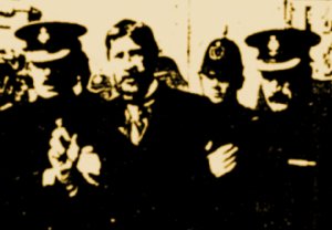 James Larkin disguised in false beard following 
his arrest by the DMP